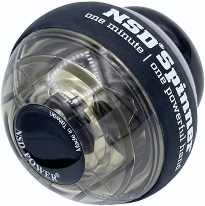 Spinner Gyroscope - Arm Trainer - Spierkracht Opbouwen - Met Snelheidsmeter - 8 cm Diameter - Zwart Metaal