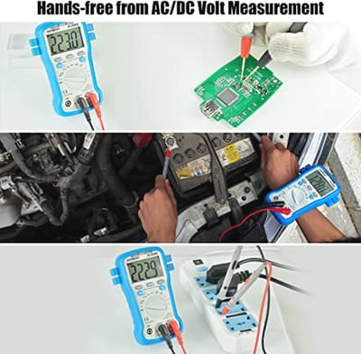 Digitale Multimeter Tester voor DC/AC met Auto Achterlicht - Volt, Huidige, Weerstand, Capaciteit, Diode/HFE-tests