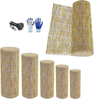 Bamboe Privacyhek - Balkonscherm Tuinscherm - Meer Privacy Creëren - Natuurlijk Materiaal - 170 x 550 cm - Natuurlijk