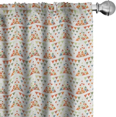 ABAKUHAUS Voorhangen – Driehoekige Geometrisch – 2x75x175 cm – Veelkleurig