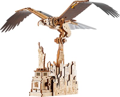 Wood Trick - Modelbouw 3D houten puzzel - Arend van de vrijheid Liberty eagle - 308 stuks - Geen lijm noch verf nodig