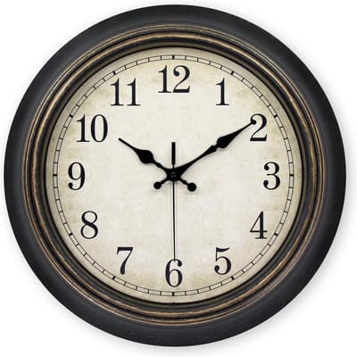 Sensahome Klassieke Quartz Wandklok Met een Stil Uurwerk - Landelijke Design - 35cm