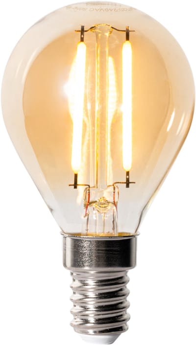 LUEDD E14 dimbare LED lamp P45 goud 3W 250 lm 2200K
