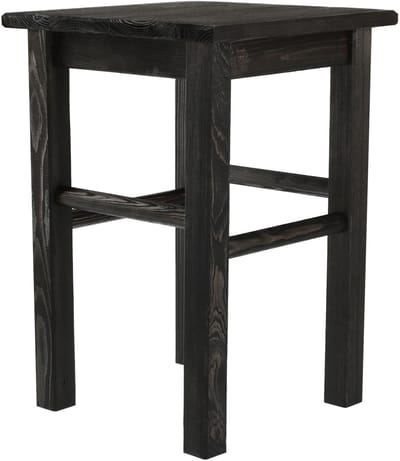 KADAX Houten kruk, voetenbank van natuurlijk ongelakt grenenhout, voetensteun in 3 verschillende modellen, barstoel, opstapkruk, kruk, kruk, houten kruk (vierkant zwart)
