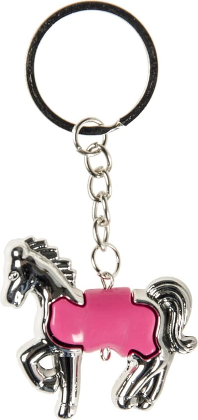 Lg-imports Sleutelhanger Paard Junior 5 Cm Zilver/fuchsia