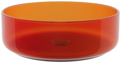Vente-unique Ronde doorzichtige opbouwwastafel in hars - 40 cm - Oranje - SPAVO