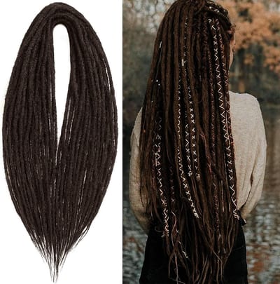Dreadlocks extensions 10 strengen - handgemaakt - synthetisch - natuurlijk ogend en lichtgewicht - ShopVlot