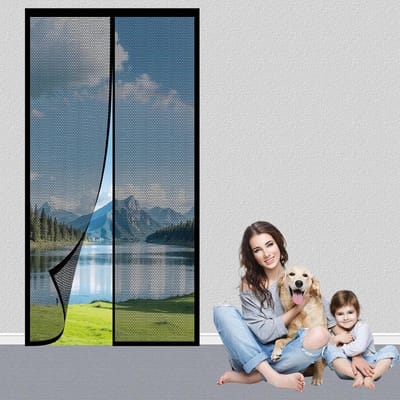 Muggenhor Deur - Vliegenhor Raamhor - Insecten Buiten Houden - Magnetische Sluiting - 116x210 cm - Zwart