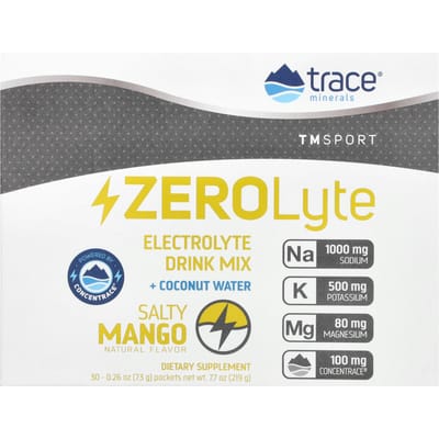 Trace, TM Sport, ZeroLyte, Mélange pour boisson électrolytique, Mangue salée, 30 sachets, 0,26 oz (7,3 g) chaque