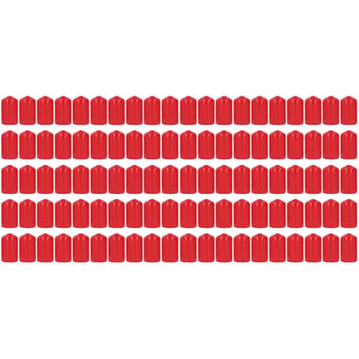 100 Stuks Eindkap Afdekking PVC Rond Flexibel Vlamvertragend Schroefdraadbeschermer Rood 18mm