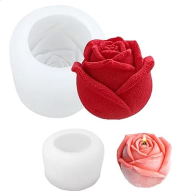 Kaarsvormen Set voor Zelfgemaakte 3D Kaarsen - Silicone Gietvormen voor Bloemen en Rozen - Perfect voor Valentijnsdag en Verjaardagsfeesten