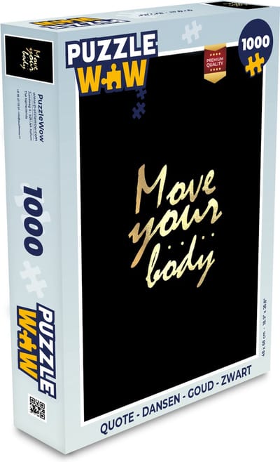 Puzzel Quote - Dansen - Goud - Zwart - Legpuzzel - Puzzel 1000 stukjes volwassenen
