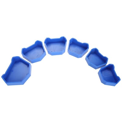 6 stuks Tandheelkundige Gips Basis Set Tandheelkundige Mal Gips Basis Tandheelkundige Gips Kit Mondverzorging blue