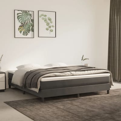 vidaXL - Pocketveringmatras - medium - 180x200x20 - cm - fluweel - donkergrijs