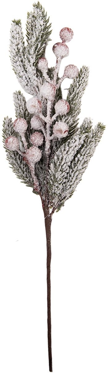 Clayre & Eef Kerstdecoratie 8x6x38 cm Wit Kunststof