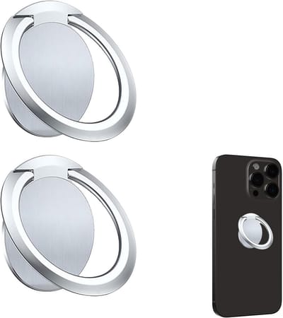 Verstelbare Vingerhouder voor Smartphone - Magnetische Telefoonring voor Stevige Grip en Handige Bevestiging (Zilver)