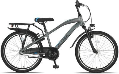 Altec Attack - Allroad Kinderfiets - Jongensfiets - Mountainbike - 24 inch - 3 versnellingen - Antraciet / Blauw