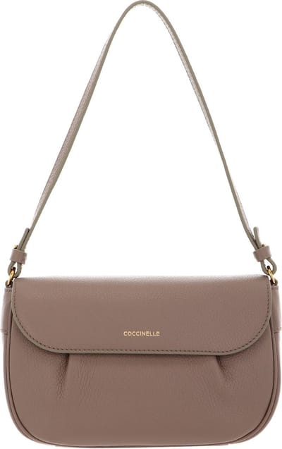 COCCINELLE Leren Schoudertas Coccinelle Buff Mini Bag Grained Leather Warm Taupe
