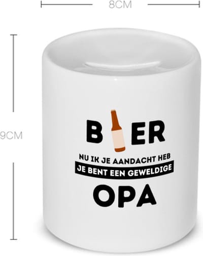 Akyol - bier, nu ik je aandacht heb je bent een geweldige opa Spaarpot - Opa - de beste opa - verjaardagscadeau - verjaardag - cadeau - cadeautje voor opa - opa artikelen - kado - geschenk - gift - 350 ML inhoud