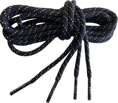 Schoenveter - Rond - zwart - blauw- wit - 140 cm lang x 4 mm breed