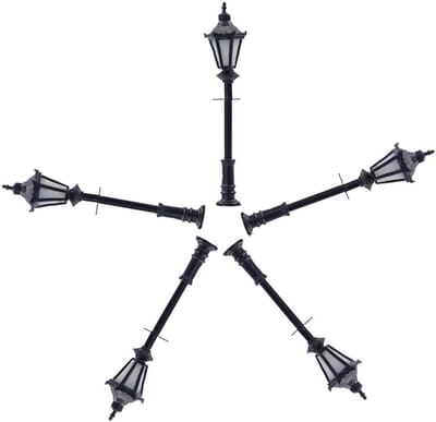 Evemodel 5 stuks model parkeerlantaarns LED-verlichting lampen modelspoorbaan minin decor (32mm)