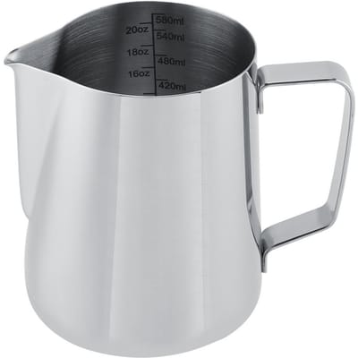 600ml Roestvrijstalen Maatbeker Mok Melkopschuitlepel Kan voor Latte Koffie Kunst white