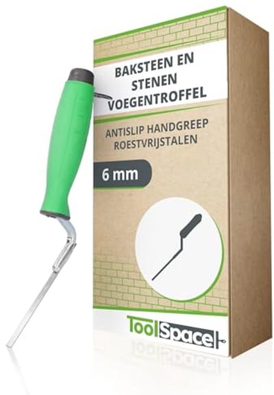 Voegspaan 6 mm - Roestvrijstalen Troffel met Ergonomisch Handvat voor Metselwerk en Renovatie