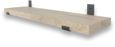 Eiken wandplank 100 x 20 cm 40mm inclusief industriele plankdragers - Plankjes aan muur - Wandplank industrieel - Fotoplank
