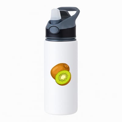 Hacebo® - Kiwi waterfles met rietje zwart - Fruitschaal - Fruit liefhebbers - Vrucht - gezond eten - fruit - water fles - 650ML
