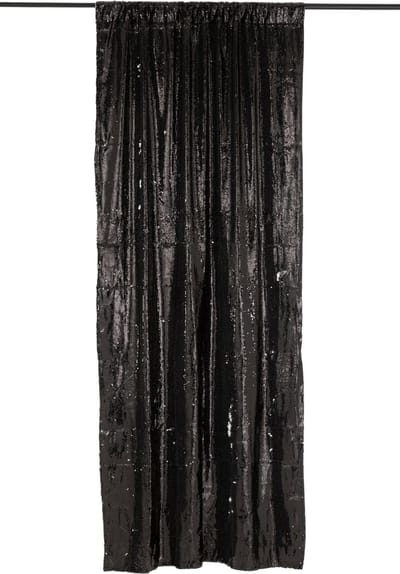 J-Line gordijn Omkeerbaar Sequin - textiel - zwart/zilver