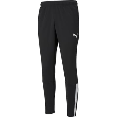 Puma Mannen Team Liga Zijstrip Tapered Trainingsbroek (Zwart/Wit)