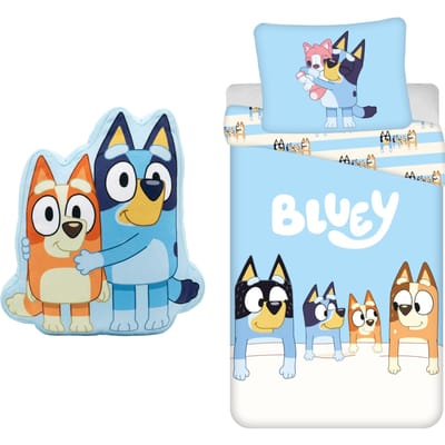Bluey Dekbedovertrek met kussen - 140 x 200 cm - Gevormd kussen