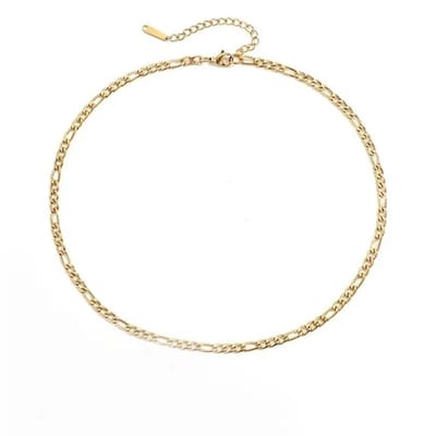 Stainless steel Figaro schakelketting - Dames - 5mm - Goudkleurig - Waterproof - Kleurvast - Hypoallergeen - The Jewellery Salon