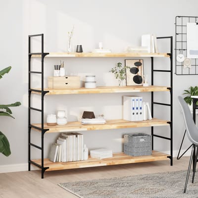 vidaXL - Wandschappen - 4 - st - zwevend - 160x40x4 - cm - onbehandeld - acaciahout