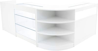 Hyperion led winkel toonbank set - wit - 4-delig - met slotdeuren