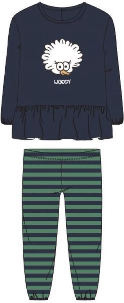 Woody Meisjes pyjama donkerblauw - maat 3 mnd