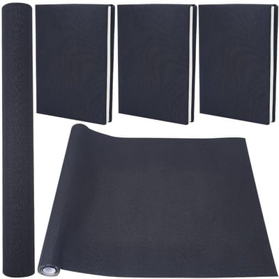 Allecto - Boekbindfolie - Zwarte Linnen Boekcover - DIY en Scrapbooking - 130x30cm - Creatief Project - Perfect voor Maken van Eigen Boeken