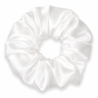 Lajetti - 100% Zijden Scrunchie Wit - Moerbei Zijde Haarelastiek