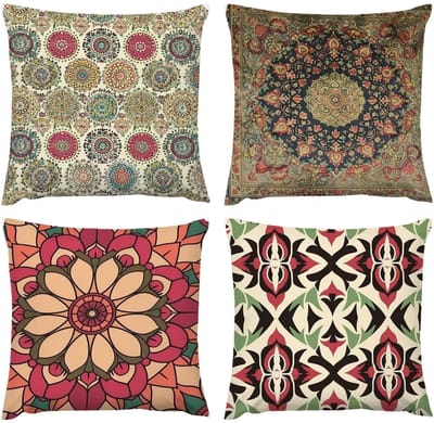 waterdicht, 50 x 50 cm, bankovertrek, decoratie voor huis, geplette bloemen, geometrisch, slaapkamerkussen, set van 4 kussenslopen 20 x 20 cm, voor terras, tuin, kussensloop D298