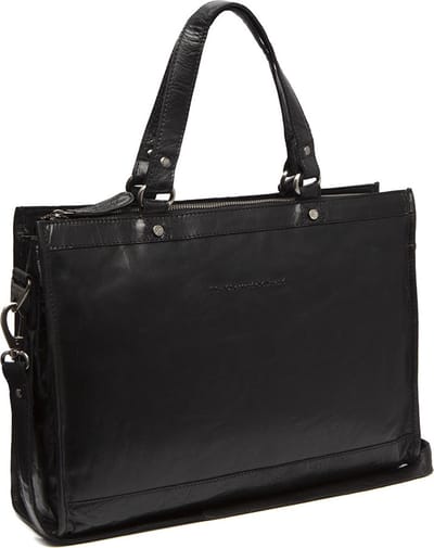 The Chesterfield Brand Laptoptas Schoudertas met laptopvak Stockholm Shopper Black Zwart