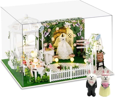 Mini Poppenhuis - Houten Villa - Hobby Knutselen - Met Muziekdoos - Schaal 1:24 - Niet Gespecificeerd