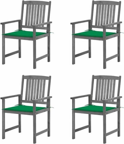 Houten Tuinstoelen - Terrasstoelen Acaciahout - Buiten Zitten - Massief Hout - 61 x 57 x 92 cm - Grijs
