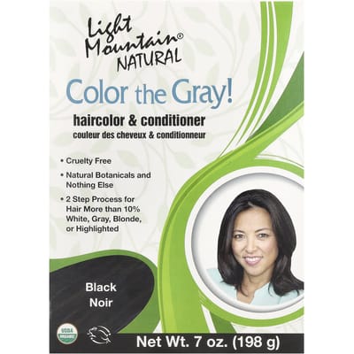 Color the Gray! Natural Hair Color & Conditioner, Black, 7 oz (198 G) white