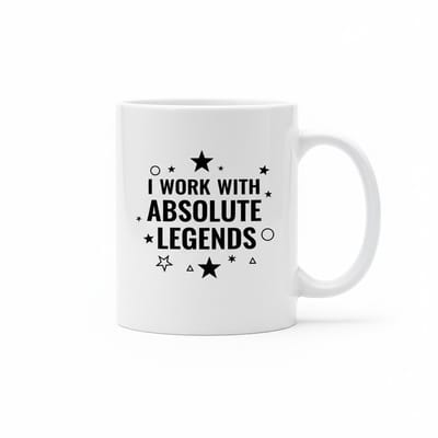 Grappige Werk Tekst Koffiemok 330 ml – “I Work with Absolute Legends” Cadeau Mok voor Collega’s
