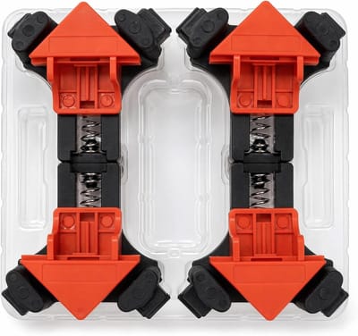 Hoekklem houtbewerking - Rood-oranje - 8 x 8,5 x 3 cm - ABS Kunststof - Voor Fotolijsten en Houtbewerking