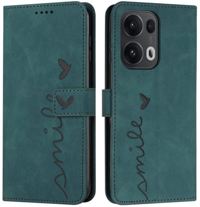 Coverup Hoesje - Geschikt voor OPPO Reno13 Pro 5G Hoesje - Coverup Smile Book Case - Groen