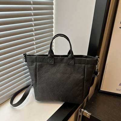 Nouveau Sac à Main Tendance et Polyvalent à Texture Grande Capacité Sac Cabas à Main Papier DuPont Sac Bandoulière Épaule Unique gray