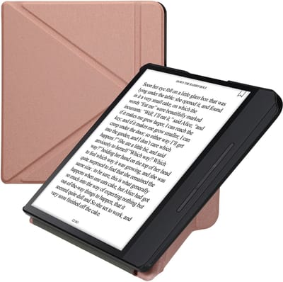 kwmobile e-reader hoesje geschikt voor Kobo Forma hoes - Ereader flip case met standaard - E reader cover van kunstleer - In roségoud