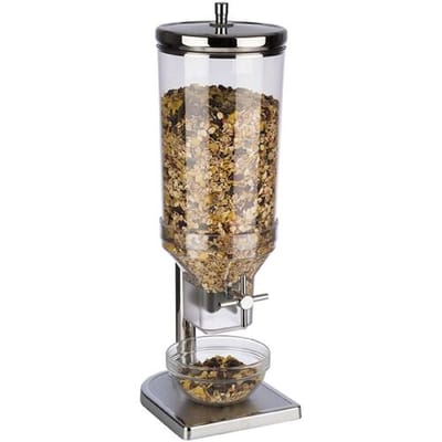 GGM Gastro Cerealienspender - FRESH+EASY - 1 Kunstoffbehälter - 4,5 Liter - Edelstahlständer