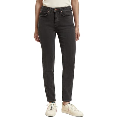 Scotch & Soda High Five Slim Jeans — Midnight Oil Maat: W24L32 | Slim Jeans Outlet | Dames | Grijs